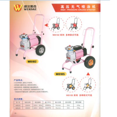 威尔斯克W8102高压无气喷涂机